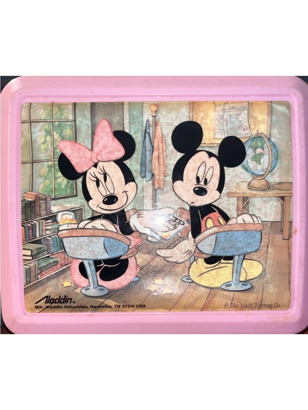 Aladdin Disney Minnie & Mickey Pink School Desk Serving Tray